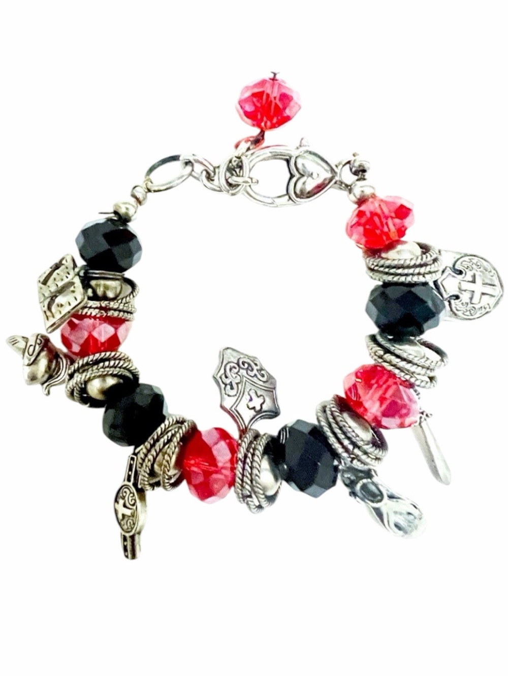 Rare ! Brighton red & black Red Sox baseball charm bracelet